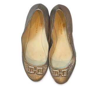 Bruno Magli Metallic Silver Leather Ballet Flats (Size EU 38 / US 8)